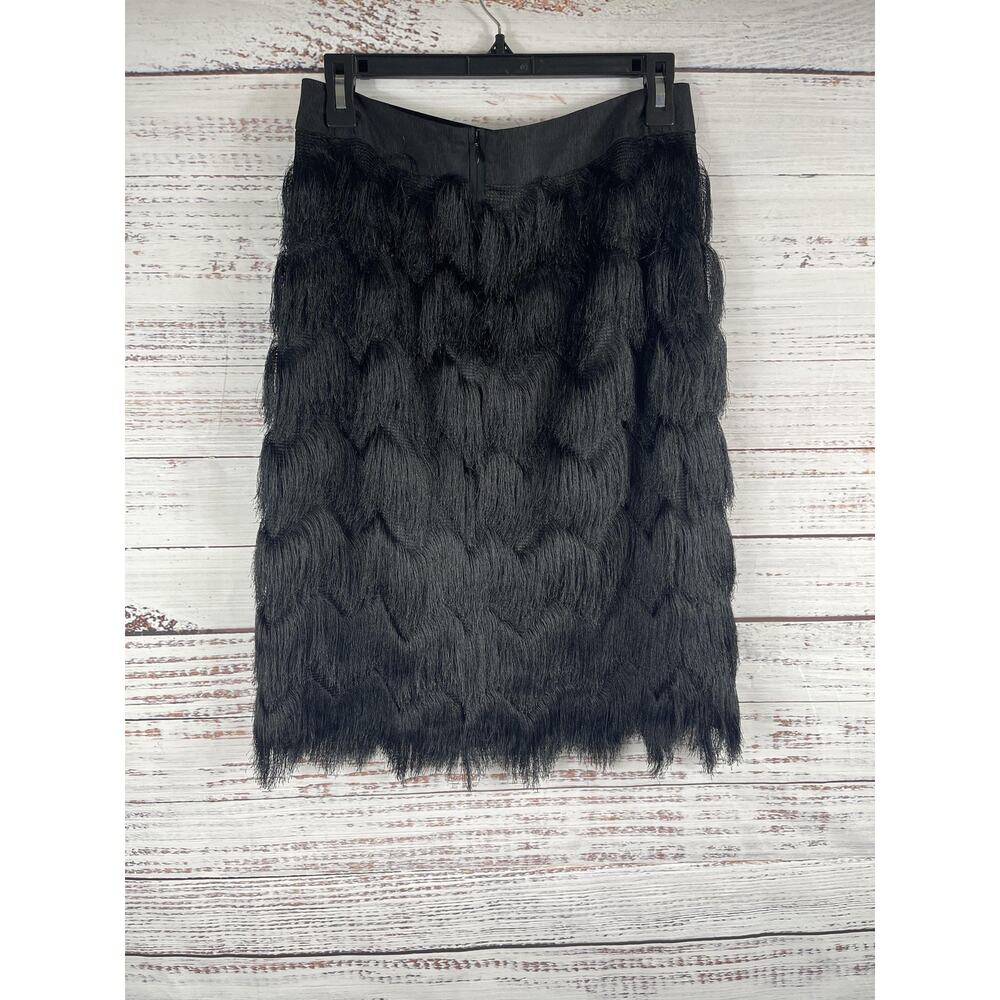 J McLaughlin Skirt Women's 6 Textured Fringe Pencil Midi Party Layered Unique - Picture 7 of 7